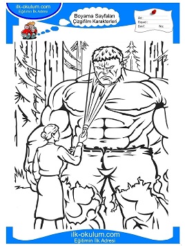 Çocuklar İçin Hulk Boyama Sayfaları 